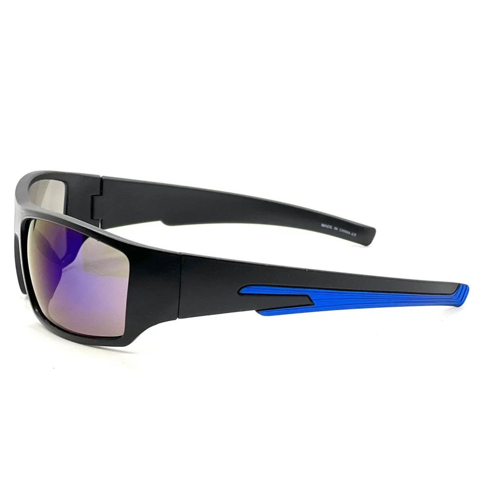 Black Frame Sunglasses Mirrored Lens Sport Eyewear Fashion Sun Glasses Men Gafas